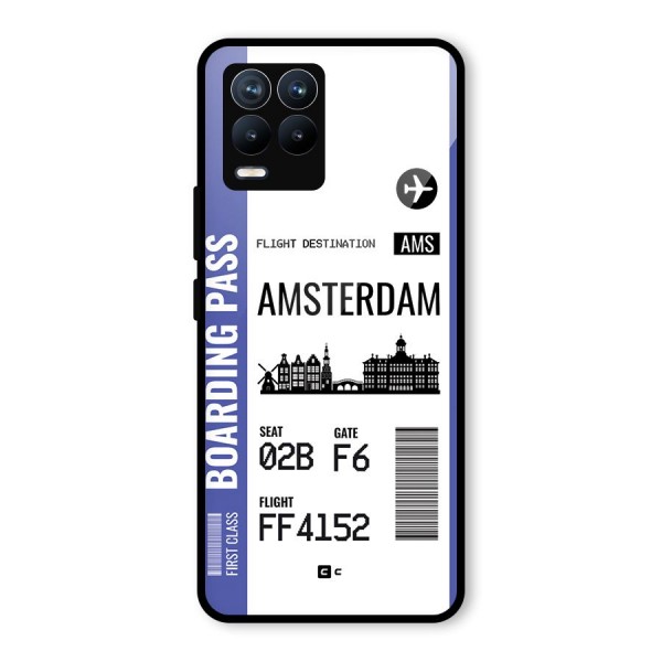 Amsterdam Boarding Pass Glass Back Case for Realme 8