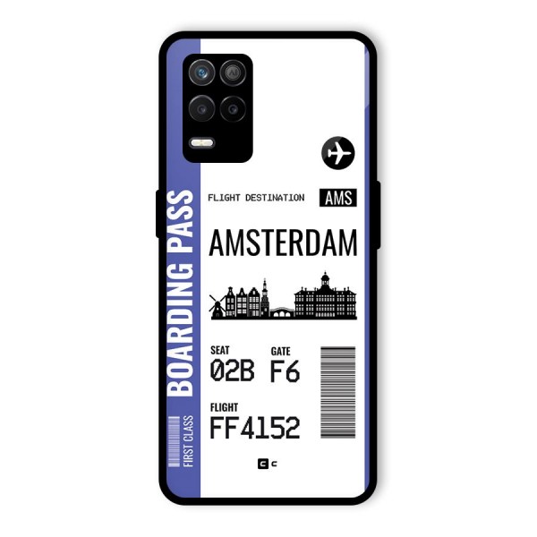 Amsterdam Boarding Pass Glass Back Case for Realme 8s 5G