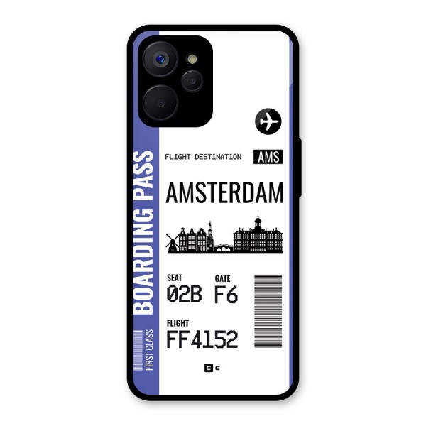 Amsterdam Boarding Pass Glass Back Case for Realme 9i 5G