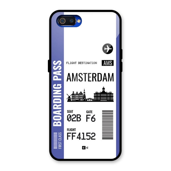 Amsterdam Boarding Pass Glass Back Case for Realme C2