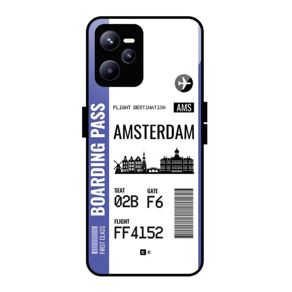 Amsterdam Boarding Pass Glass Back Case for Realme C35