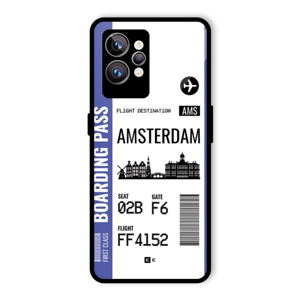 Amsterdam Boarding Pass Glass Back Case for Realme GT2 Pro