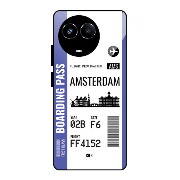 Amsterdam Boarding Pass Glass Back Case for Realme Narzo 60X