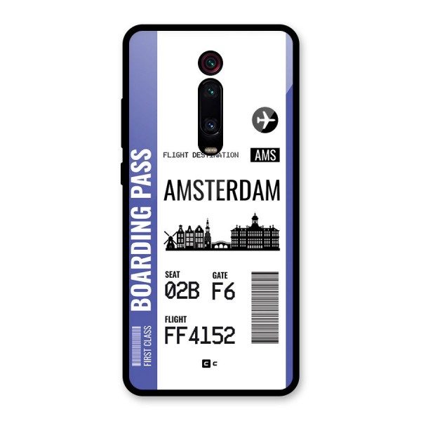 Amsterdam Boarding Pass Glass Back Case for Redmi K20