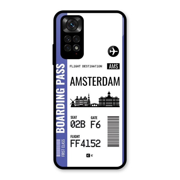 Amsterdam Boarding Pass Glass Back Case for Redmi Note 11S