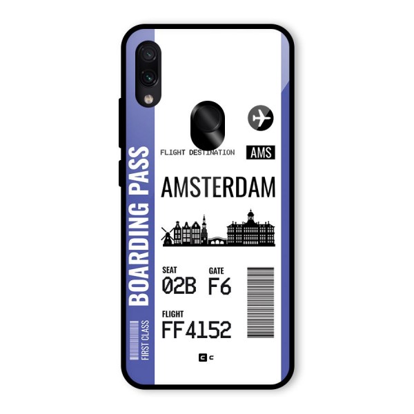 Amsterdam Boarding Pass Glass Back Case for Redmi Note 7