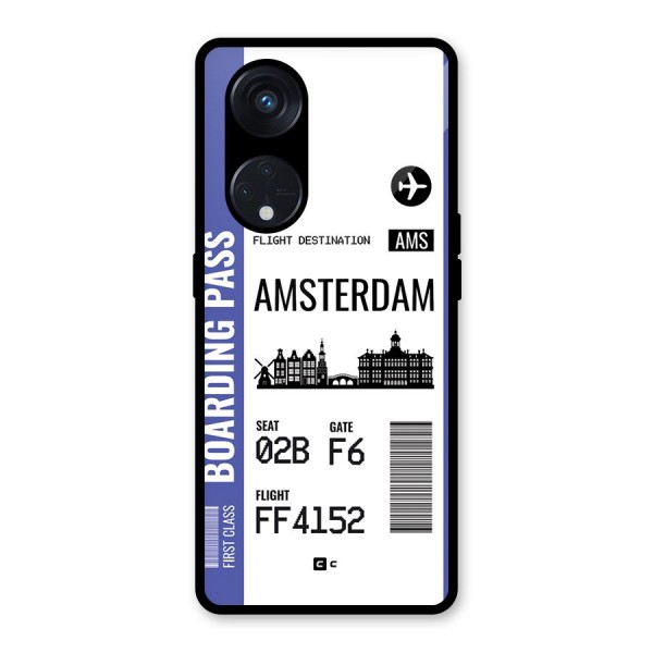 Amsterdam Boarding Pass Glass Back Case for Reno8 T 5G