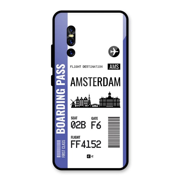 Amsterdam Boarding Pass Glass Back Case for Vivo V15 Pro