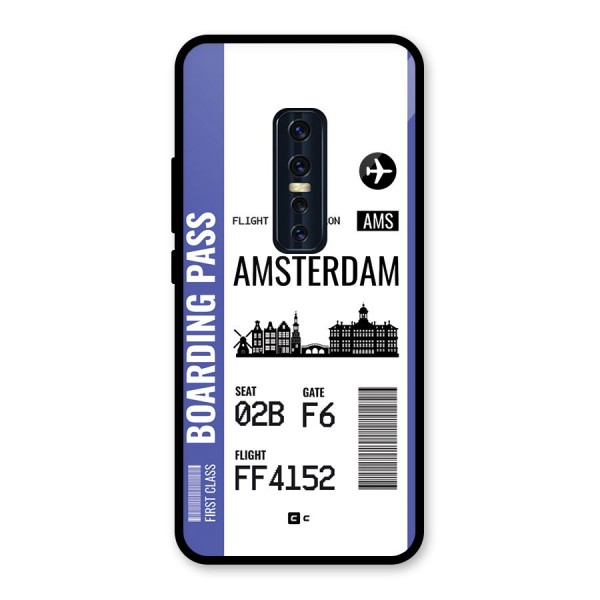 Amsterdam Boarding Pass Glass Back Case for Vivo V17 Pro