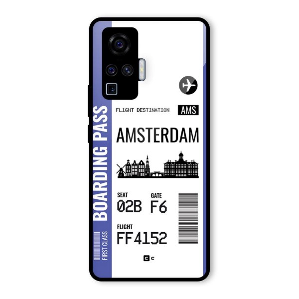 Amsterdam Boarding Pass Glass Back Case for Vivo X50 Pro