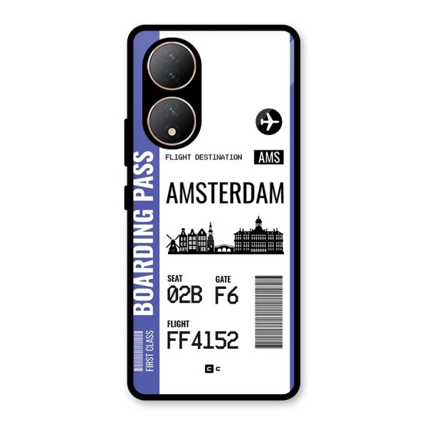 Amsterdam Boarding Pass Glass Back Case for Vivo Y100A