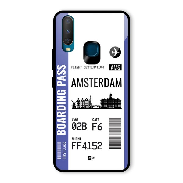 Amsterdam Boarding Pass Glass Back Case for Vivo Y12