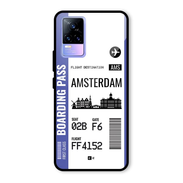 Amsterdam Boarding Pass Glass Back Case for Vivo Y73