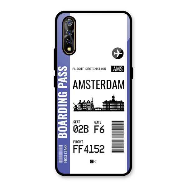 Amsterdam Boarding Pass Glass Back Case for Vivo Z1x