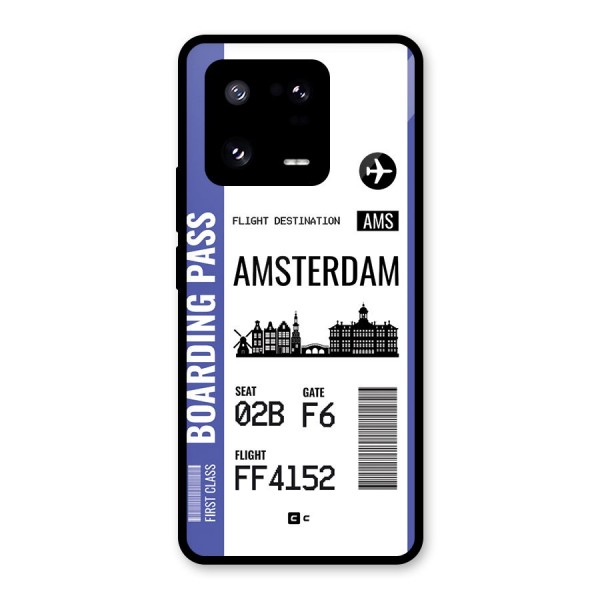 Amsterdam Boarding Pass Glass Back Case for Xiaomi 13 Pro