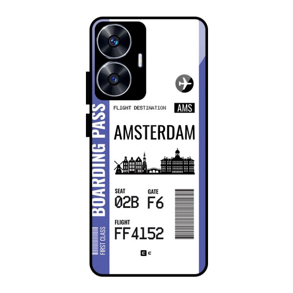 Amsterdam Boarding Pass Glass Back Case for realme C55