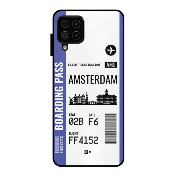 Amsterdam Boarding Pass Metal Back Case for Galaxy A22 4G