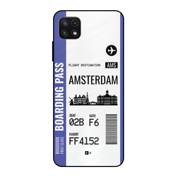 Amsterdam Boarding Pass Metal Back Case for Galaxy A22 5G