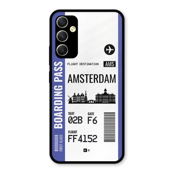 Amsterdam Boarding Pass Metal Back Case for Galaxy A34