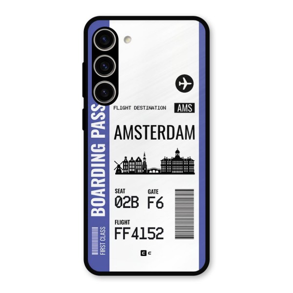 Amsterdam Boarding Pass Metal Back Case for Galaxy S23 Plus