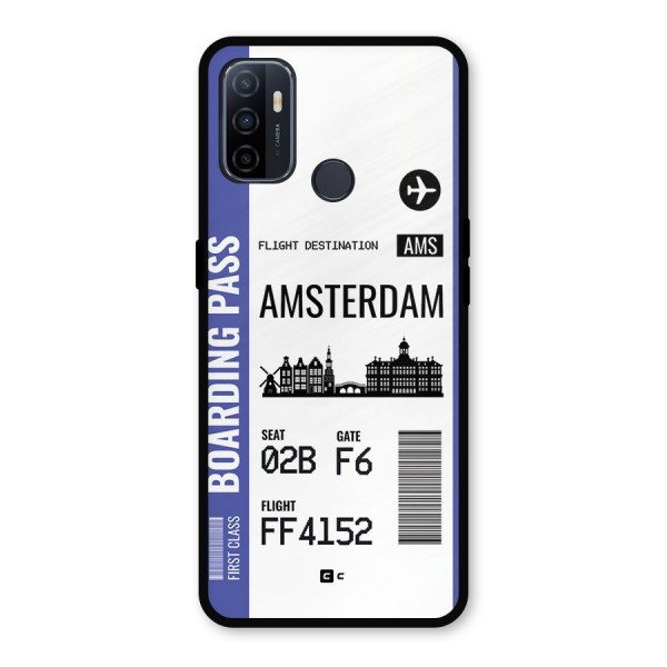 Amsterdam Boarding Pass Metal Back Case for Oppo A53