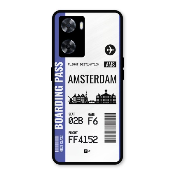 Amsterdam Boarding Pass Metal Back Case for Oppo A57 2022