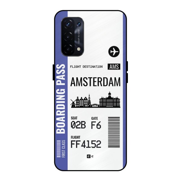 Amsterdam Boarding Pass Metal Back Case for Oppo A74 5G