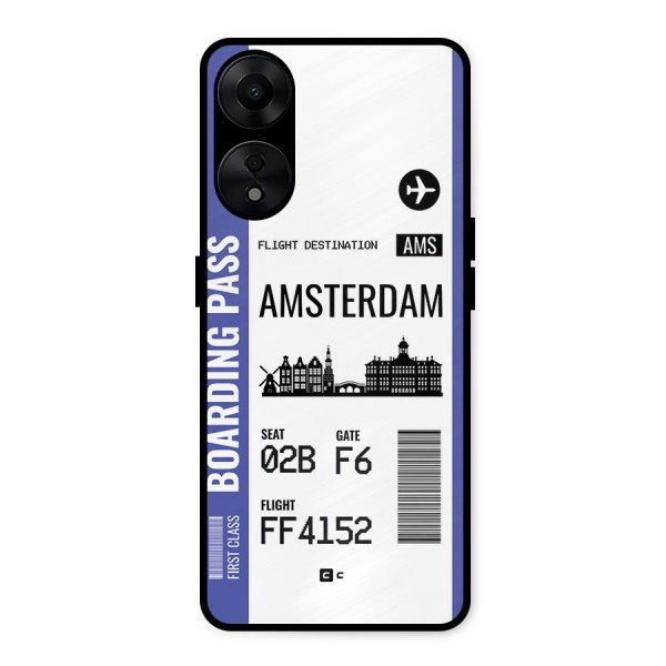 Amsterdam Boarding Pass Metal Back Case for Oppo A78 5G