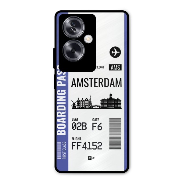 Amsterdam Boarding Pass Metal Back Case for Oppo A79 5G