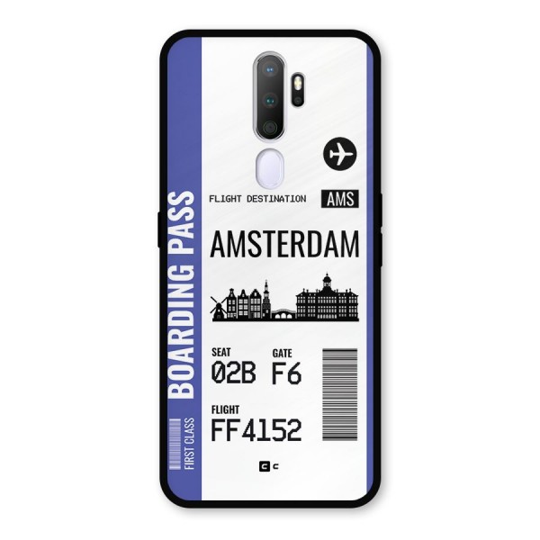 Amsterdam Boarding Pass Metal Back Case for Oppo A9 (2020)