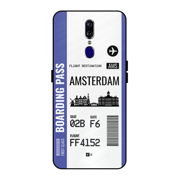 Amsterdam Boarding Pass Metal Back Case for Oppo F11