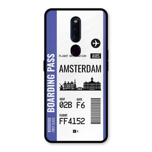 Amsterdam Boarding Pass Metal Back Case for Oppo F11 Pro