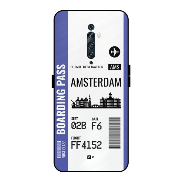 Amsterdam Boarding Pass Metal Back Case for Oppo Reno2 F