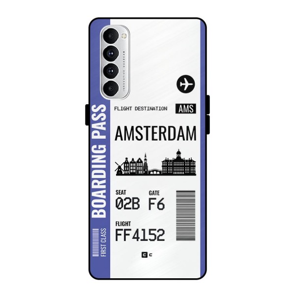 Amsterdam Boarding Pass Metal Back Case for Oppo Reno4 Pro