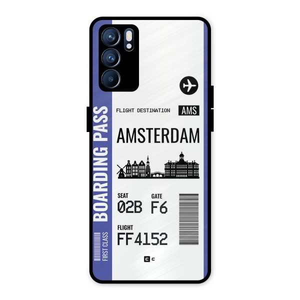 Amsterdam Boarding Pass Metal Back Case for Oppo Reno6 5G