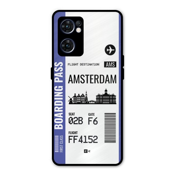 Amsterdam Boarding Pass Metal Back Case for Oppo Reno7 5G