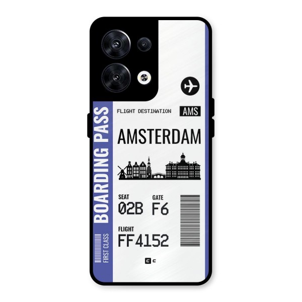 Amsterdam Boarding Pass Metal Back Case for Oppo Reno8 5G