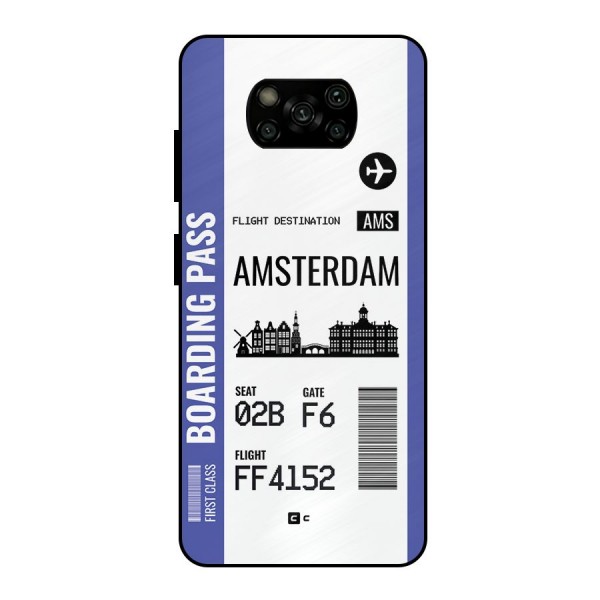 Amsterdam Boarding Pass Metal Back Case for Poco X3