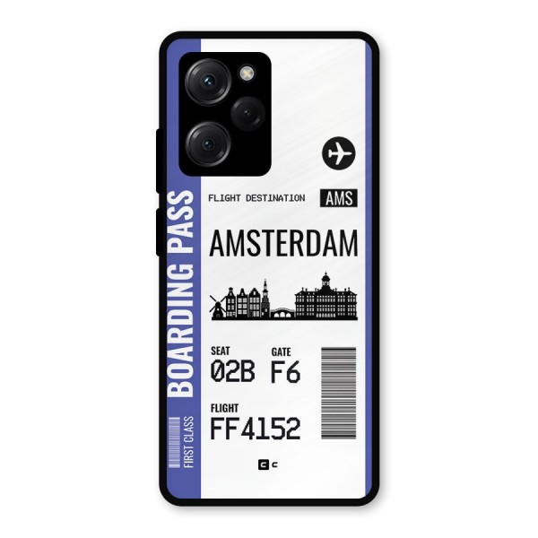 Amsterdam Boarding Pass Metal Back Case for Poco X5 Pro