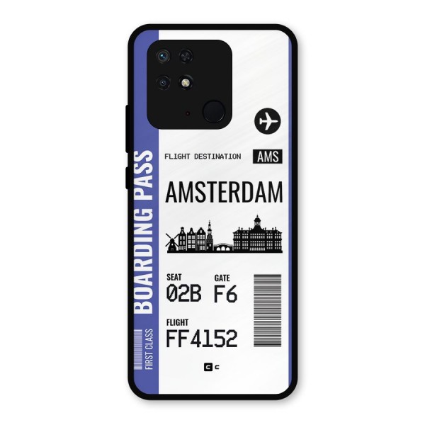 Amsterdam Boarding Pass Metal Back Case for Redmi 10