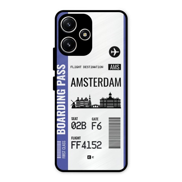 Amsterdam Boarding Pass Metal Back Case for Redmi 12 5G