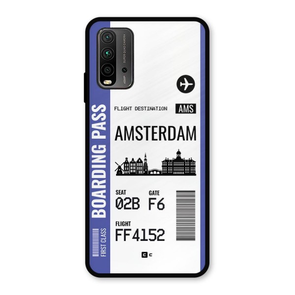 Amsterdam Boarding Pass Metal Back Case for Redmi 9 Power