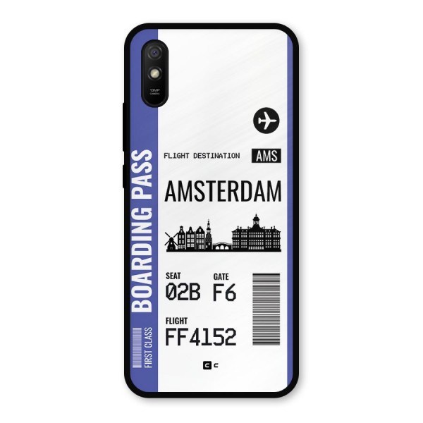 Amsterdam Boarding Pass Metal Back Case for Redmi 9i