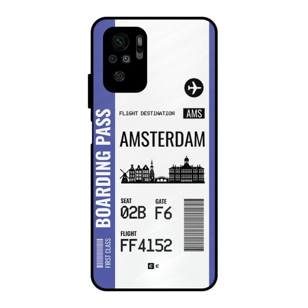 Amsterdam Boarding Pass Metal Back Case for Redmi Note 10