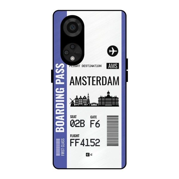 Amsterdam Boarding Pass Metal Back Case for Reno8 T 5G