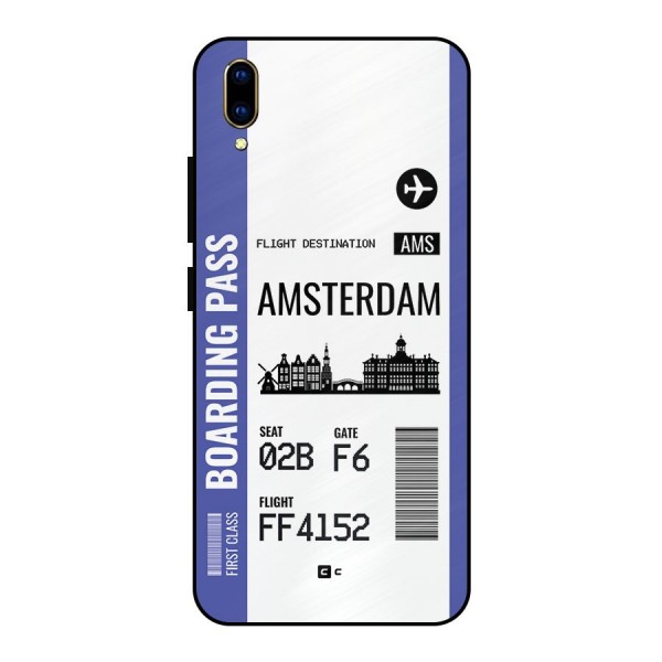 Amsterdam Boarding Pass Metal Back Case for Vivo V11 Pro