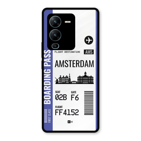 Amsterdam Boarding Pass Metal Back Case for Vivo V25 Pro