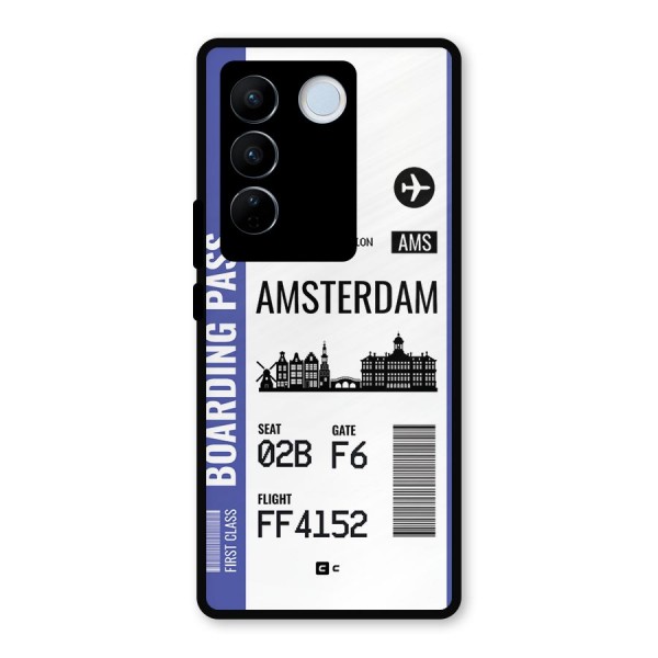 Amsterdam Boarding Pass Metal Back Case for Vivo V27 Pro