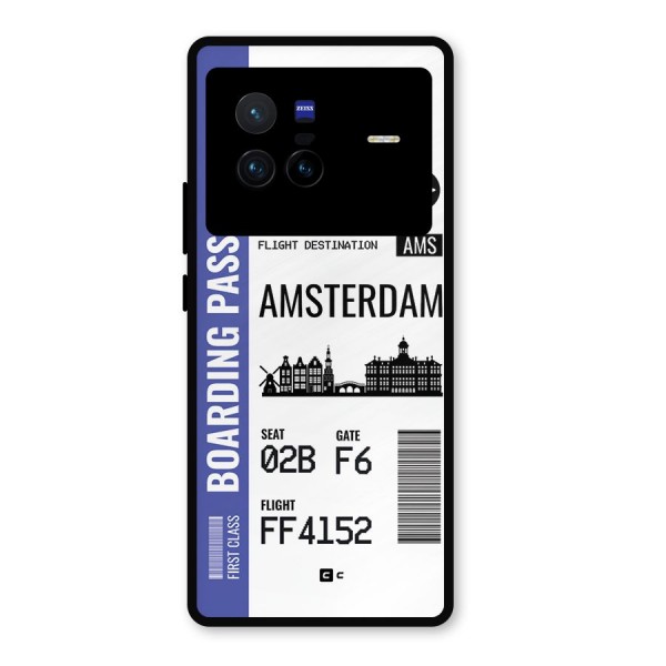 Amsterdam Boarding Pass Metal Back Case for Vivo X80