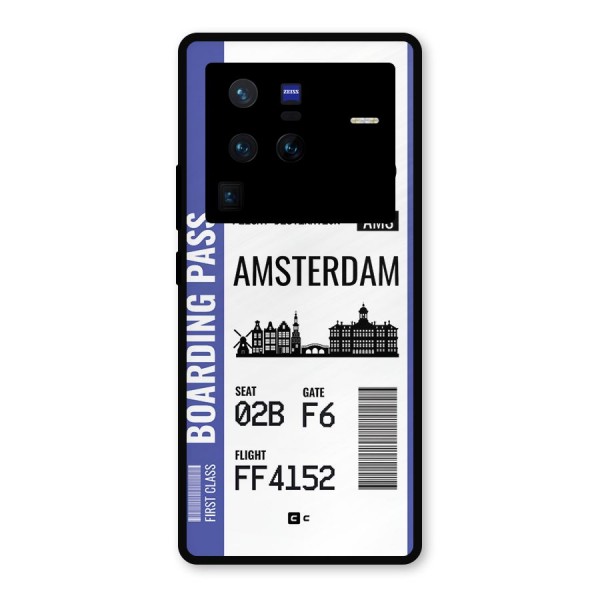 Amsterdam Boarding Pass Metal Back Case for Vivo X80 Pro